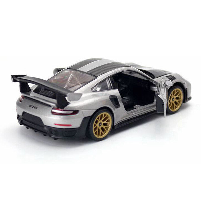 1/32 Porsche 911 GT2 RS Model Toy Car Metal Diecast Toy Vehicle Pull Back Gray