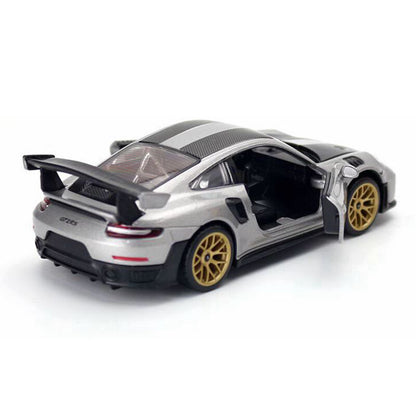 1/32 Porsche 911 GT2 RS Model Toy Car Metal Diecast Toy Vehicle Pull Back Gray