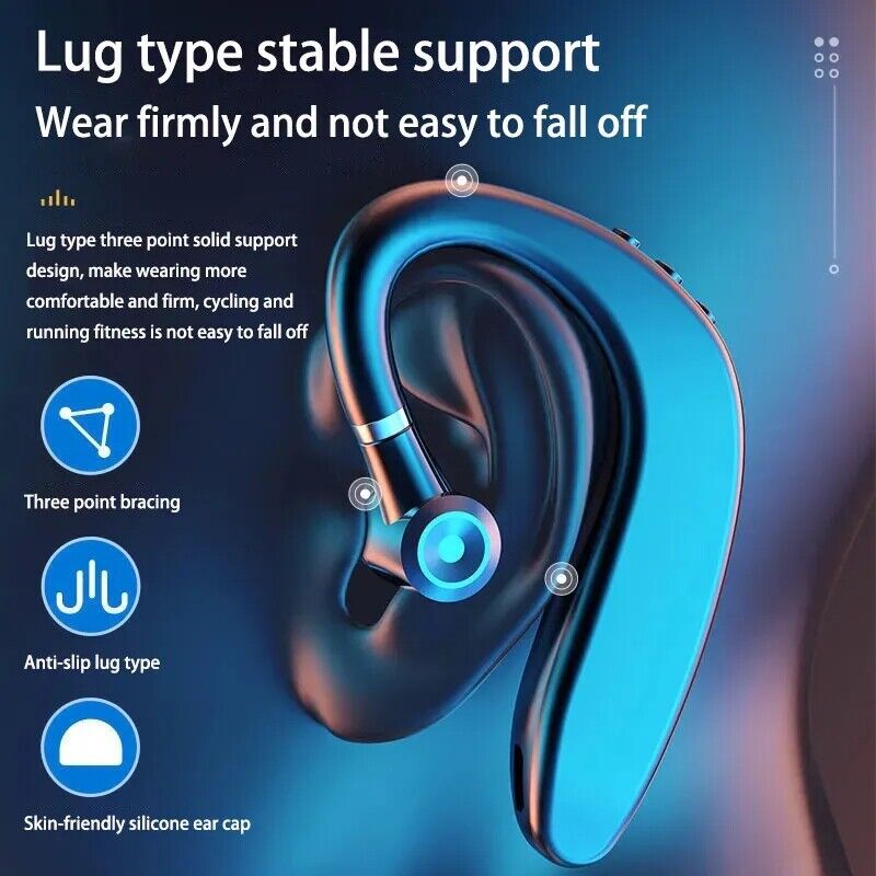 Bluetooth Driving Trucker Headset Earphone Earpiece Noise Cancelling S109 Single