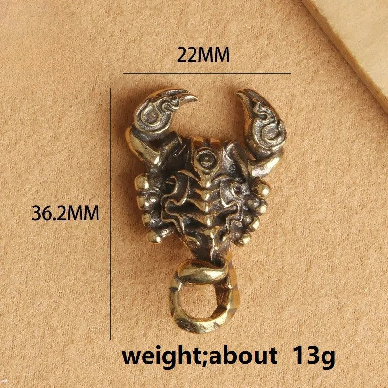 Solid Brass Scorpion Figurine Desktop Decor Ornaments Toy Scorpius Pendant