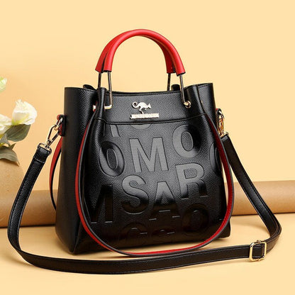 Luxury Handbags Letter Pu Leather Women Shoulder Bags Big Capacity Crossbody Bag