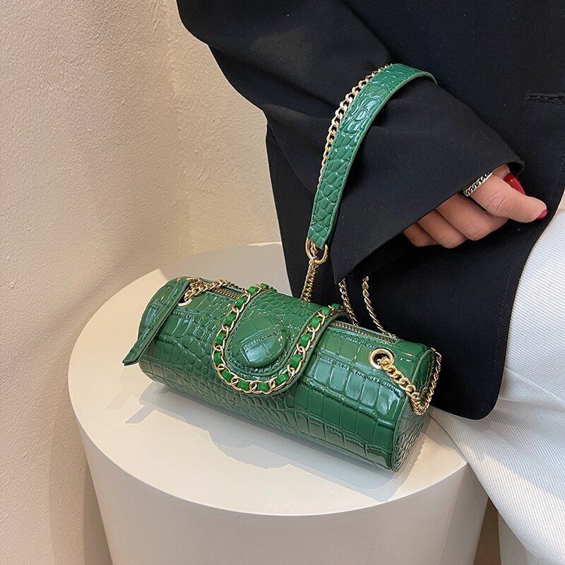 Tote Barrel Shaped Bag Summer Fashion Leather Purse Hand Shoulder Messenger Bag
