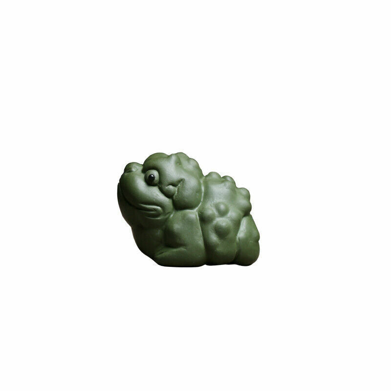 Chinese zisha purple clay tea pet frog statue small size green clay tea play new