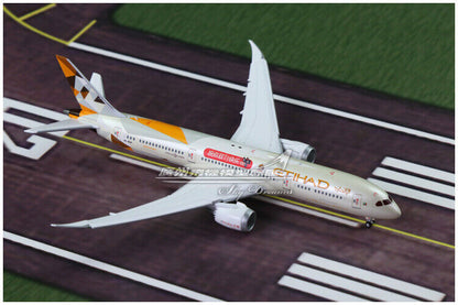 1:400 JC Wings ETIHAD AIRWAYS B787-9 Passenger Airplane Flap Down Diecast Model
