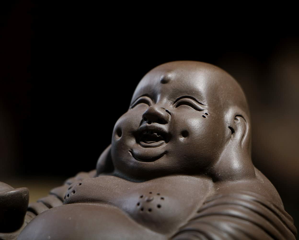 8.5cm Handmade Kungfu Tea Set Chinese Purple Clay Maitreya Tea Pet Accessories