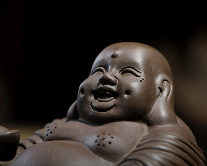 8.5cm Handmade Kungfu Tea Set Chinese Purple Clay Maitreya Tea Pet Accessories