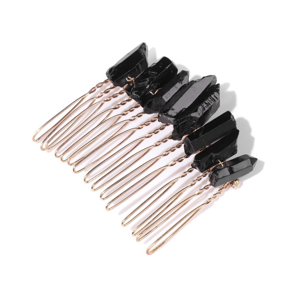 Women Hair Combs Irregular Healing Crystal For Bride Hairpin Wedding Accessories