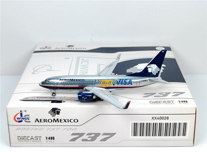 1:400 JC Wings AEROMEXICO BOEING B737-700 Passenger Airplane Diecast Model