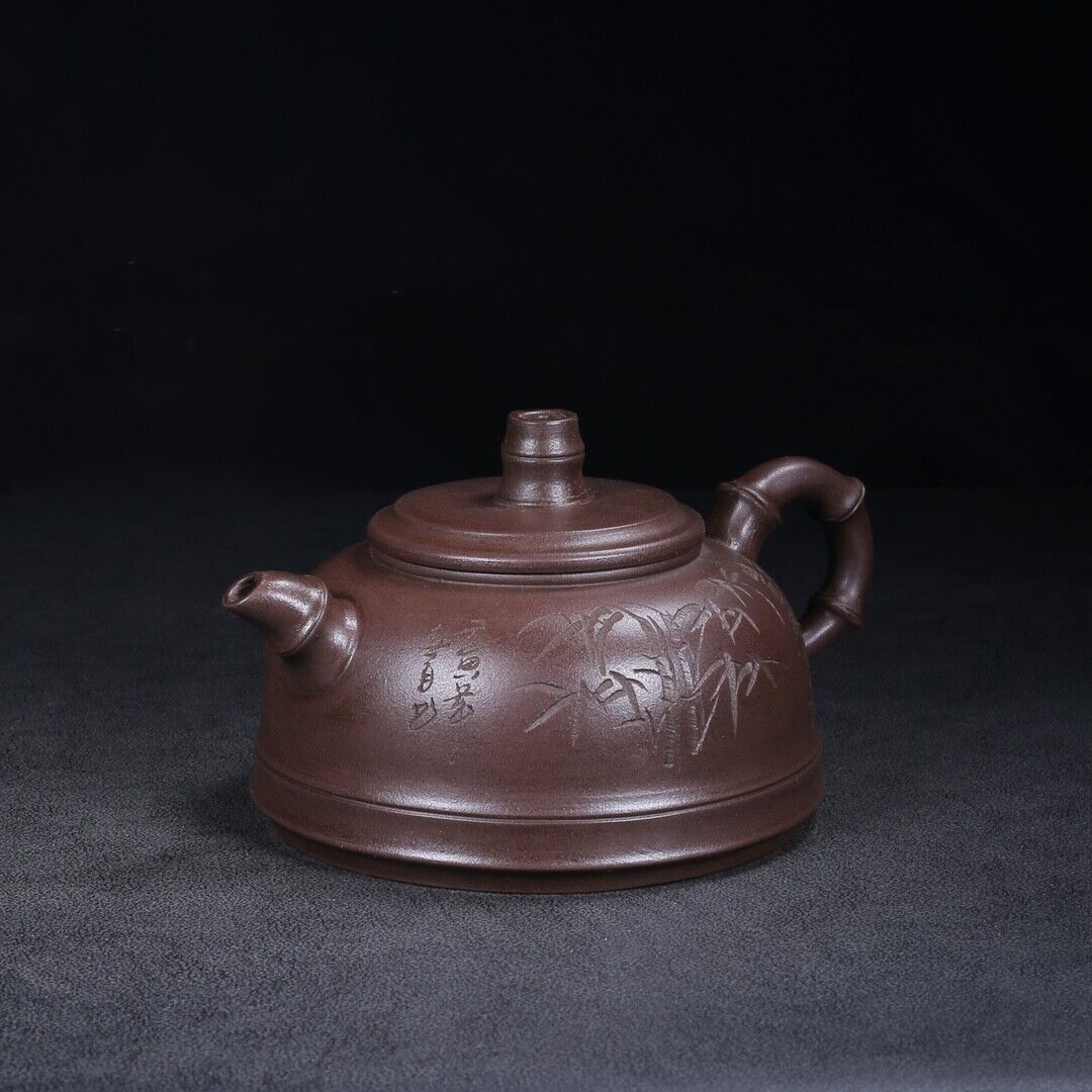 Chinese Yixing Zisha Clay Handmade Exquisite Teapot （竹韵 底款：高海庚）