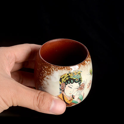 chinese jingdezhen porcelain tea cup：actress