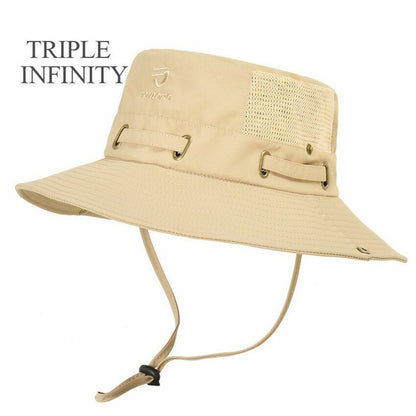Summer Bucket Hat Mesh Breathable Outdoor Fishing Mountaineering Hiking Foldable