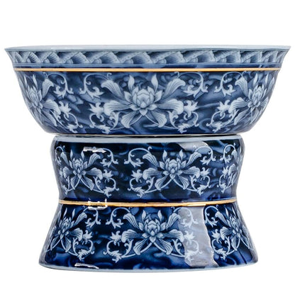 Chinese Traditions Blue Porcelain Filter Tea Strainer Kung Fu Tea Set