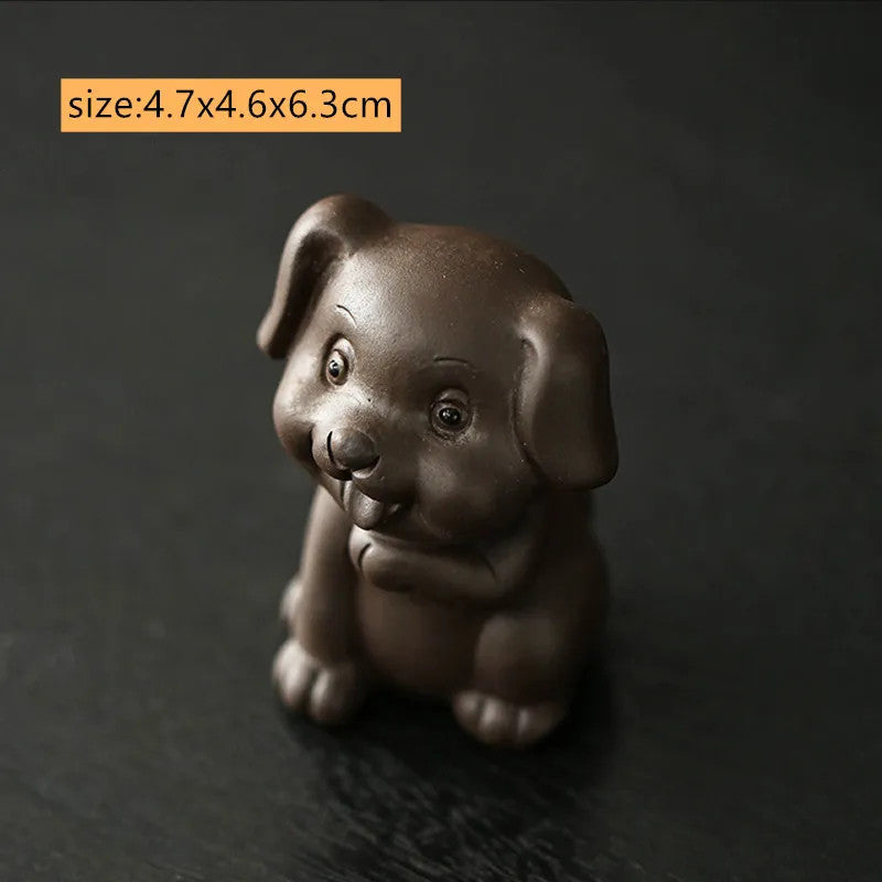 Chinese Zodiac ZishaTea Pet Animal Statue Decoration Handmade Sculpture Tea Set