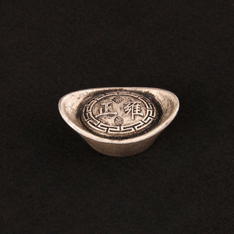 Silver Ingot Ornament Solid Antique Five Emperors Household Treasure Pot