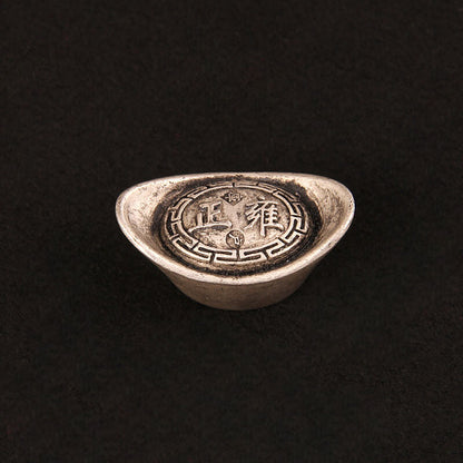 Silver Ingot Ornament Solid Antique Five Emperors Household Treasure Pot