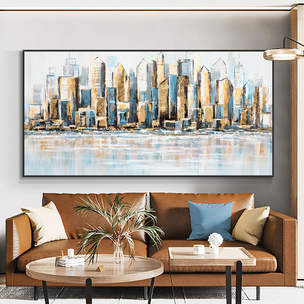 Building Painting Hand Painted Oil Painting On Canvas Modern Wall Art