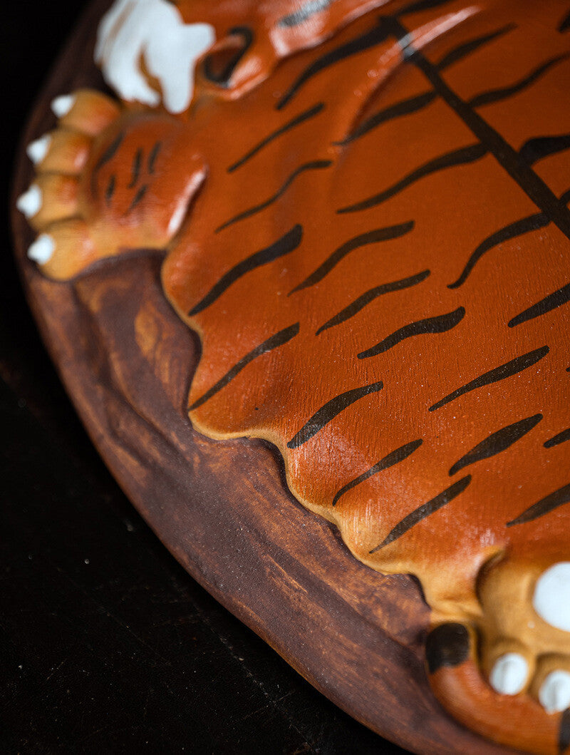 Handmade Tiger Carved Tea Tray Yixing Zisha Duan Clay Holder Mat For Tea Pot New