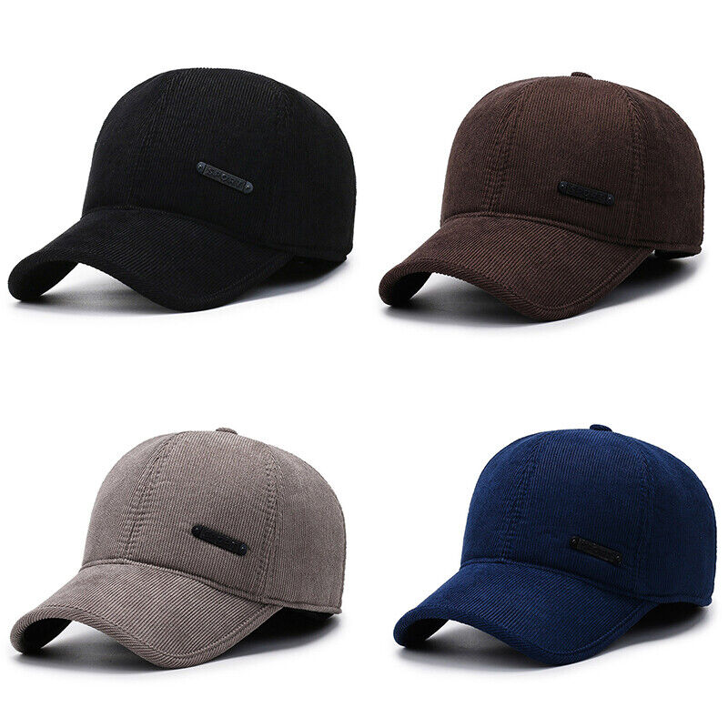 Unisex Men Corduroy Baseball Cap Casual Hat Trucker Classic Adjustable Solid