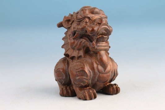Mini Chinese boxwood handmade fortune sheep Figure statue collectable gift