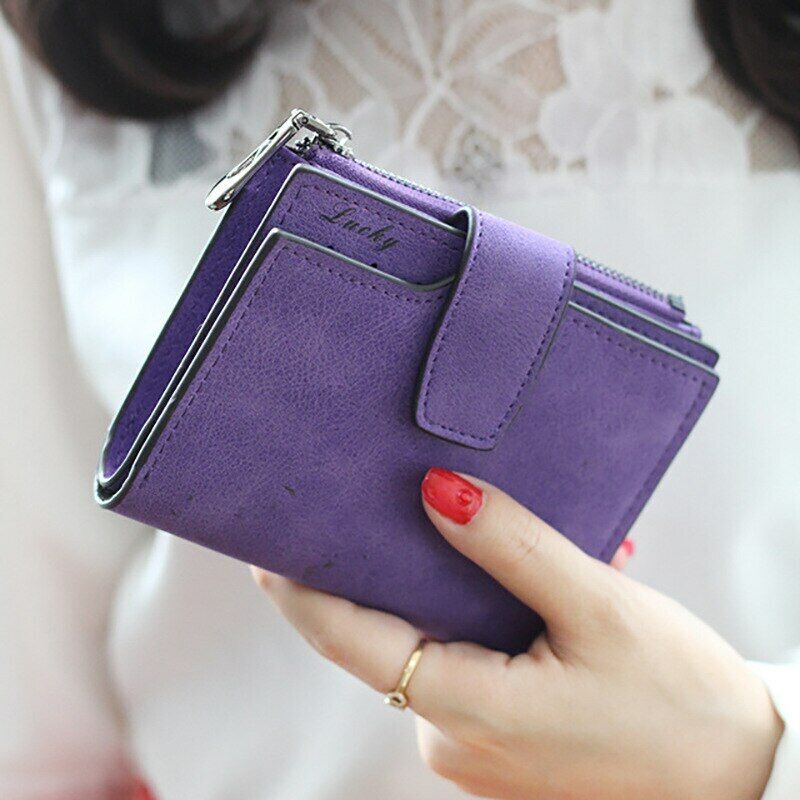 Women Card Clamps Coin Lady Wallet Handbag Purse Cash Clip Billfold Female Purse