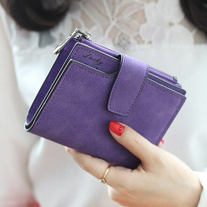 Women Card Clamps Coin Lady Wallet Handbag Purse Cash Clip Billfold Female Purse