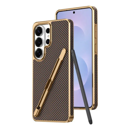 Back Cover for Samsung S24 Ultra/S25/S26 Carbon Fiber Texture Mobile Phone Case