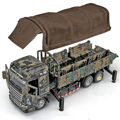 Military Tactical Armored Truck Diecast Model Car Transport Vehicle Toy Gift Kid