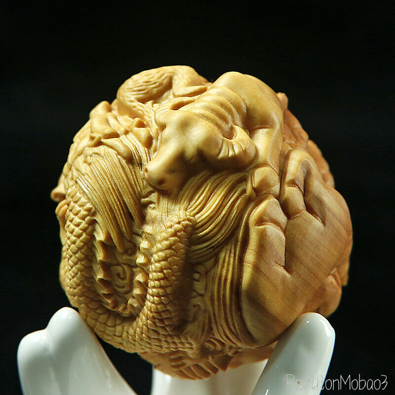 Boxwood Ball 12 Zodiac Animals Carved Health Stress Relief Hand Massage Exercise