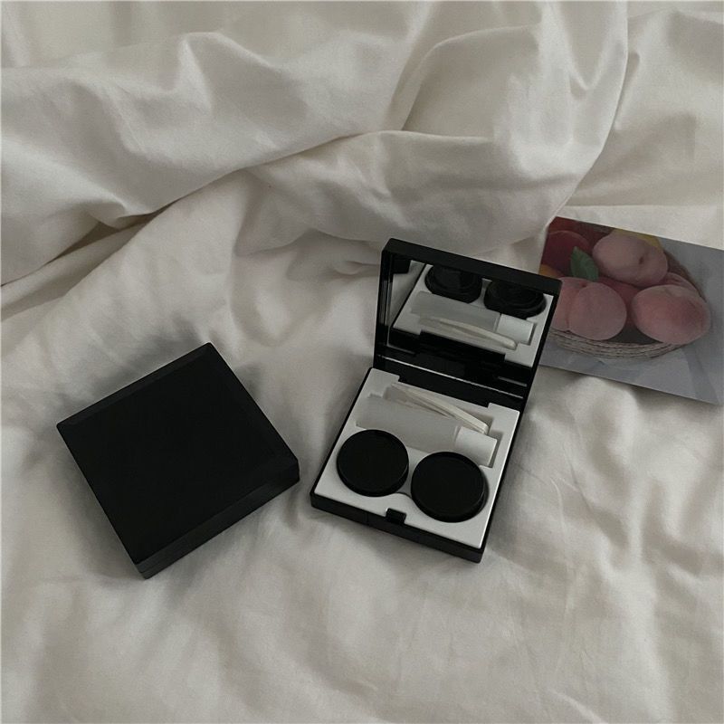 Contact Lens Cases Plastic Elegant DIY Travel Container Double Box 6.3x6.3x2.3cm