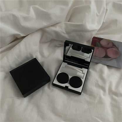 Contact Lens Cases Plastic Elegant DIY Travel Container Double Box 6.3x6.3x2.3cm