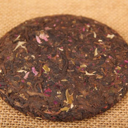 100g Authentic Yunnan Rose Pu'er Tea Flower Tea Mini Ripe Tea Cake Beauty Tea