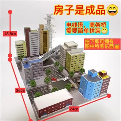 1/300 Scale Building Viaduct City High-Rise Building Model Scene Toy