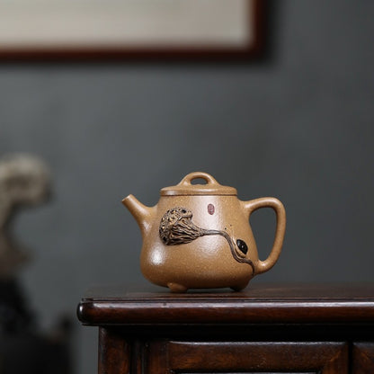 Original Ore Real Yixing Zisha Old Duan Clay Tea Pot Lotus Root Relief Shipiao
