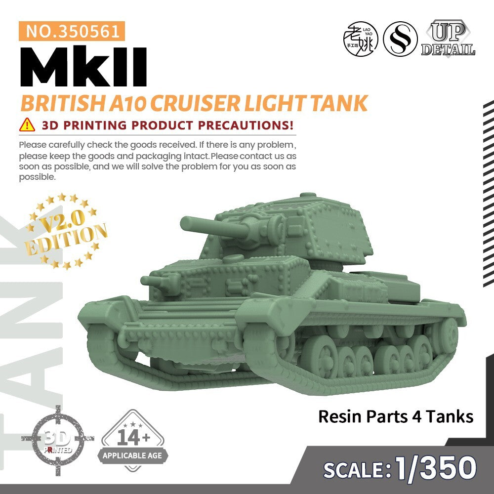 SS561 1/200/350/700 Military Model Kit British A10 Cruiser MkII Light Tank
