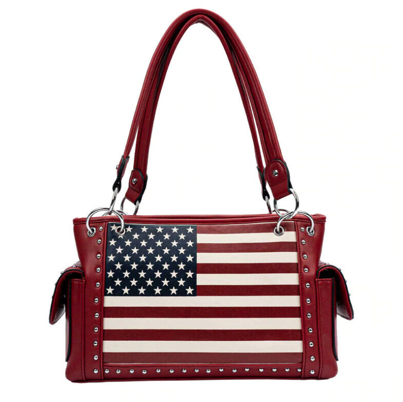 American Flag Stars and Stripes Crossbody Handbag Women Purse Shoulder Bag