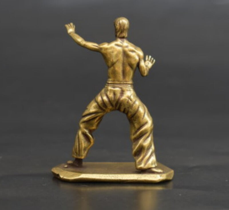 Brass Kung Fu Statue Figurine Sculpture Wing Chun Action Figure Decor