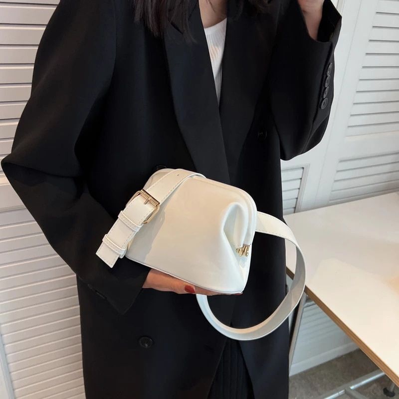 Shoulder Bag Synthetic Leather Crossbody Purse Handbag Black Tote 19*14*8.5 CM