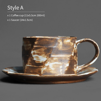 Jingdezhen Ceramic Coffee Cup with Saucer Creative Tea Cup 200ml
