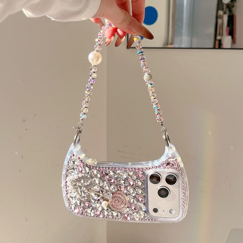 Diamond Flower Crystal Charms Mobile Phone case for iPhone 17/16 /5/14 Pro Max