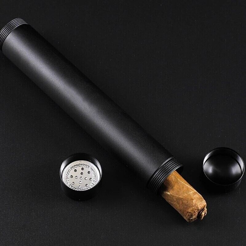 Cigar Cases Portable Metal Tube Mini Humidor Single Pipe Travel Storage 30x190mm