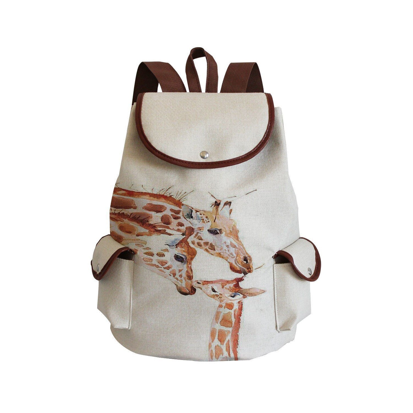 Large Traveling Backpack Watercolor Animal Print Purse Portable Traveling Bags