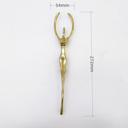 Drawer Handles Creative Ballet Dancer Brass Thinker Shape Wardrobe Cabinet Pulls