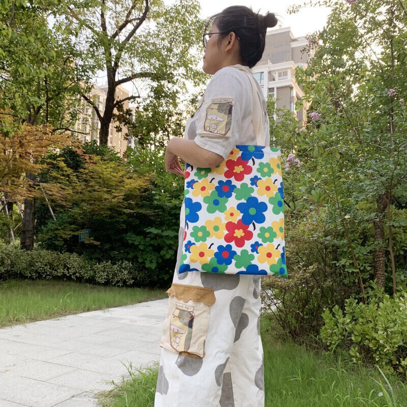Fashion Colorful Elegant Canvas Unikko Poppy Tote Bag,Shopping Bag For Her