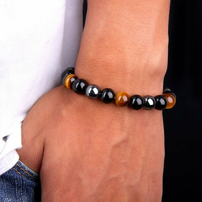 Tiger Eye Natural Stone Obsidian 8/10mm Beads Bracelet Men Women Jewelry LOT