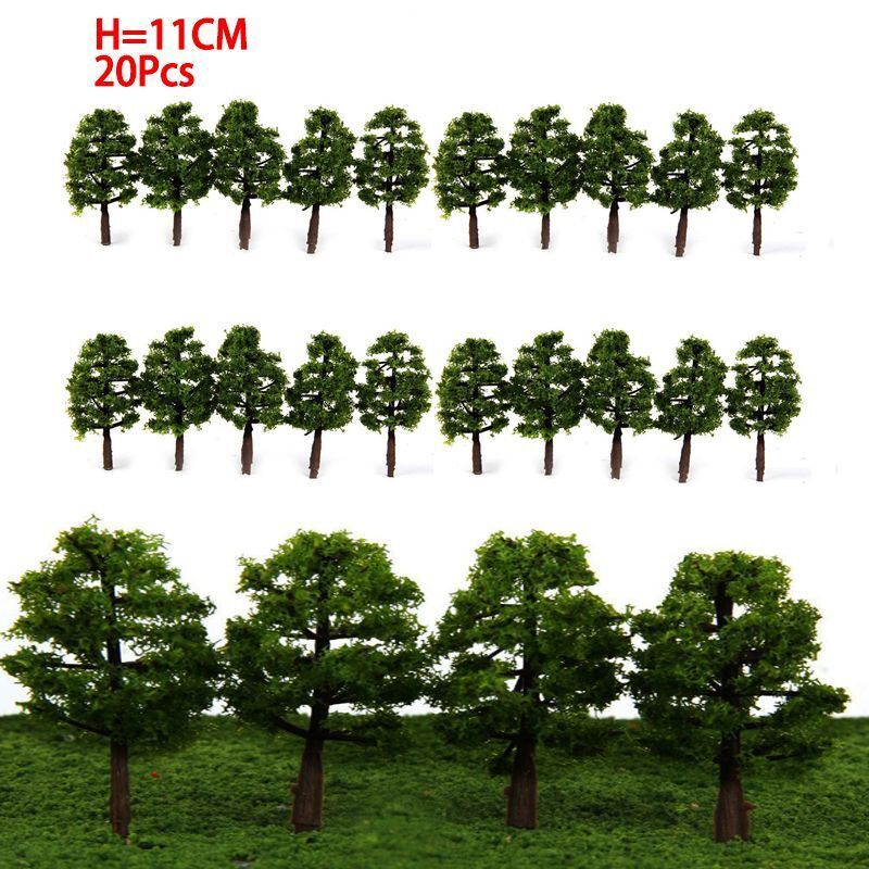 Miniature Tree Model 20Pcs Plastic Train Railroad Layout Scenery Landscape Decor