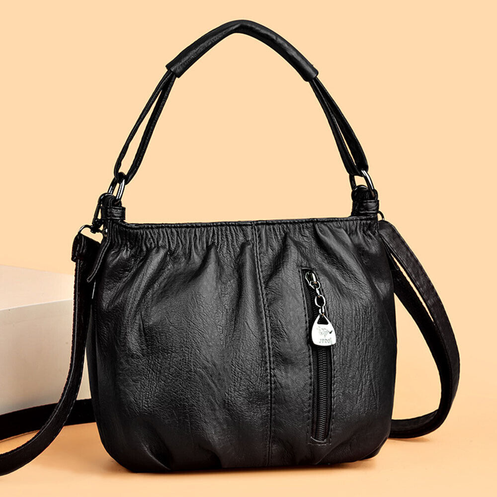Small Crossbody Bag Pleated Shoulder Bag Multi-layer Handbags Bucket Bag 1PCS