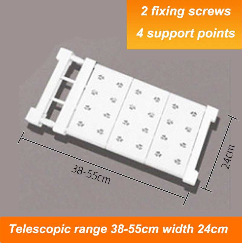 Expandable Tension Shelf Adjustable Rack Hanger Rod Kitchen Organiser Separator