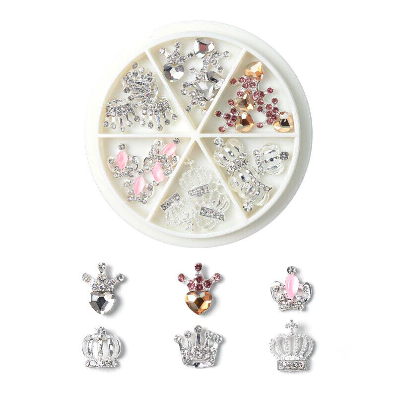 Nail Charms 30Pcs Boxed Luxury Shiny Planet Alloy 3D Art Rhinestones Bling Decor