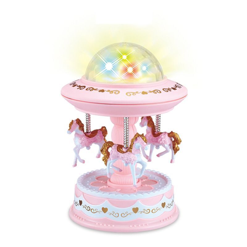 Music Box Plastic Nordic Carousel Star Projection Light Girl Gift 10.5x10.5x16cm
