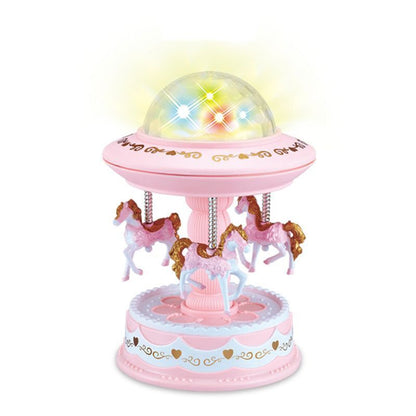 Music Box Plastic Nordic Carousel Star Projection Light Girl Gift 10.5x10.5x16cm